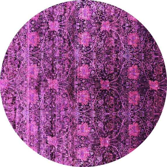 Ahgly Company Indoor Round Oriental Pink Industrial Area Rugs, 6' Round