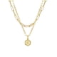 thumbnail image 1 of Collar para mujer, joyería para mujer, collar de cadena chapado en oro para mujer, colgante de letra hexagonal, collar de capas, anillo de mujer, 1 of 3