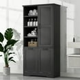 thumbnail image 3 of Euroco Laundry Hamper Cabinet with 2 Tilt-Out Baskets and Adjustable Shelves – Tall MDF Storage Cabinet for Bathroom or Laundry Room – Anti-Tip Design, 3 of 9