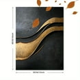 thumbnail image 3 of Abstract Gold and Black Wave Canvas Wall Art， Suitable for Living Room， Bedroom， Office， Hallway， and Dining Room Decoration., 3 of 8