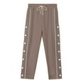 thumbnail image 4 of Mens Sweatpants,Men's Casual Pants Loose Fit Comfortable Everyday Wear Button Front Plain Design Trousers for Fall Winter Season,Cargo Pants for Men,Size:XL, 4 of 9