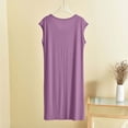 thumbnail image 5 of Asxite Plus Size Womens Pajamas Solid Sleeveless Round Neck Loose Breathable Casual Loungewear Nightgown, 5 of 7