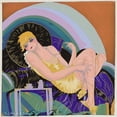 thumbnail image 2 of S. Chompré 20x20 Gold Ornate Framed and Double Matted Museum Art Print Titled - Lying Woman on a Bank (1926), 2 of 4