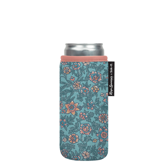 Sok It CanSok Sleeve for Beer & Soda Insulated Neoprene Cover (Reyn Spooner Wild Flowers, 12oz Slim Can Sleeve)