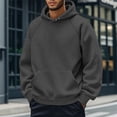 thumbnail image 4 of Zshosam Men's EverSoft Fleece Hoodie Pullover Sweatshirt(Dark Gray,M), 4 of 9