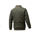 thumbnail image 4 of hopeusnice Men's Quilted Bomber Jacket Lightweight Baseball Collar Zipper Stand Collar Long Sleeve Outwear with Pockets Green XXXL, 4 of 4