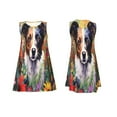 thumbnail image 7 of Honeii Colorful Flower Dog Print Women's Sleeveless Dress, Loose Fit Casual Dress for Women, Summer Fashion Dress, 7 of 7