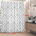 thumbnail image 2 of Gray Abstract Leaves Shower Curtain Artistical Stripes Creative Design Decorative Modern Fashion Simple Shower Curtains for Hotel Home Spa Bath Bathtubs Waterproof with Hooks 72x84 Inches, 2 of 6