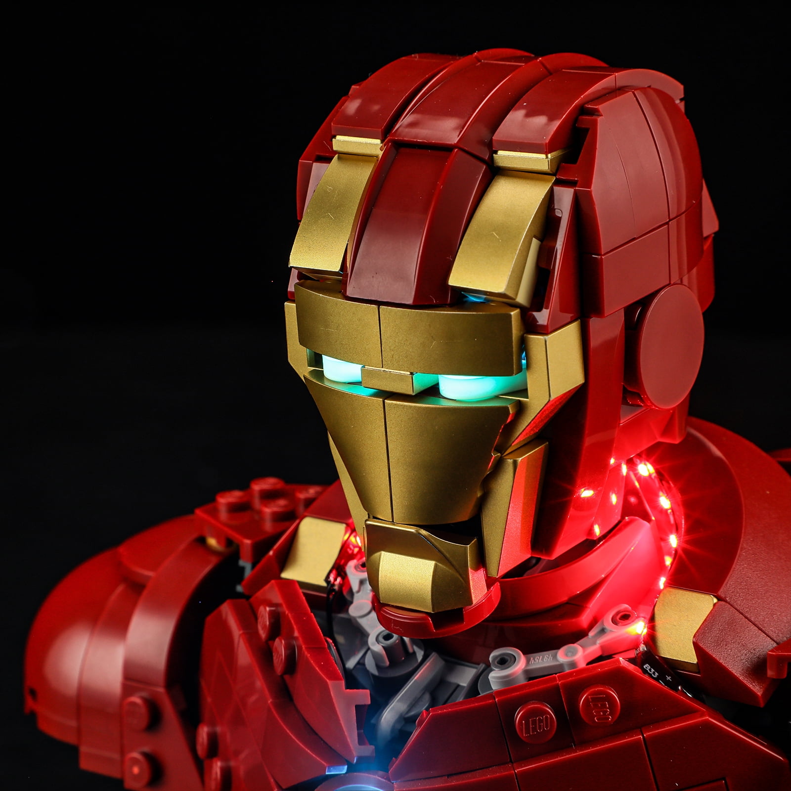 QC Ltbrcik Lighting Set for Lego Iron Man MK4 Bust 76327 Building Blocks Without Building Blocks Set