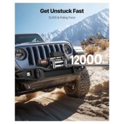 12000 lbs Electric Winch, 12V DC Truck Winch with Steel Rope & Remote Control, Waterproof Off-Road Winch for SUV Jeep Trailer Boat