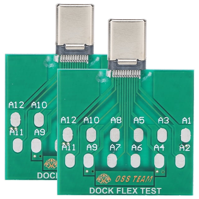 2 piezas Placa de prueba de base Puerto de carga de batería USB de 5 pines Sincero