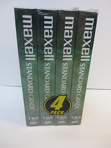 Maxell 213030 VHS T160 Standard Grade 4 Pack 