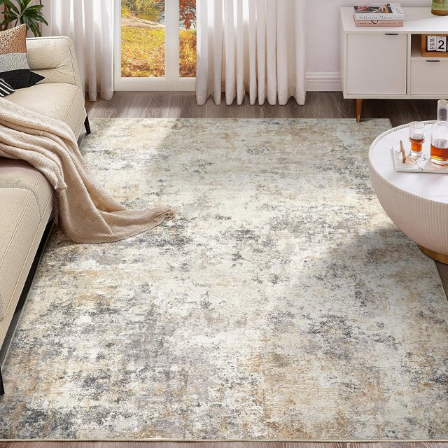 x Area Rug Living Room Rugs - Washable Neutral Modern Abstract Soft Thin Large Rug Indoor Floor No Slip Rug Carpet for Bedroom Under Dining Table Home Office Decor -