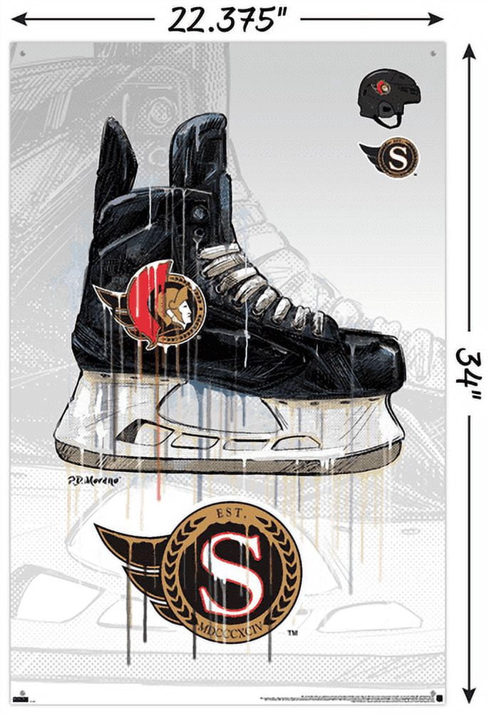 NHL Ottawa Senators - Drip Skate 21 Wall Poster with Push Pins, 22.375" x 34"