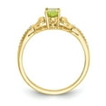 thumbnail image 2 of 10K Yellow Gold Ring Band with Stones (08) August Peridot Oval Green Diamond Round, Size 7, 2 of 5
