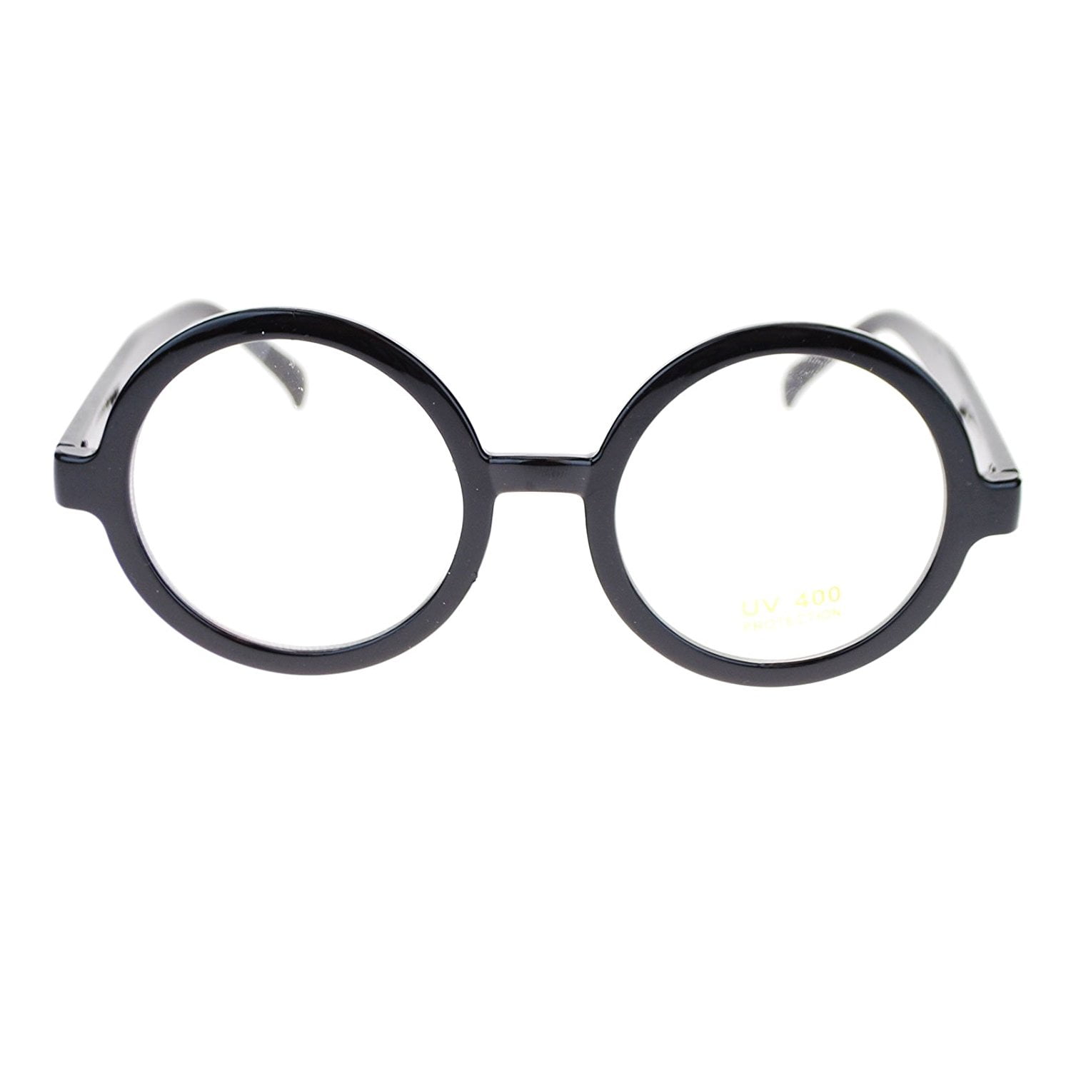 Adults Metal Frame Wizard Glasses with Clear Lens Black 