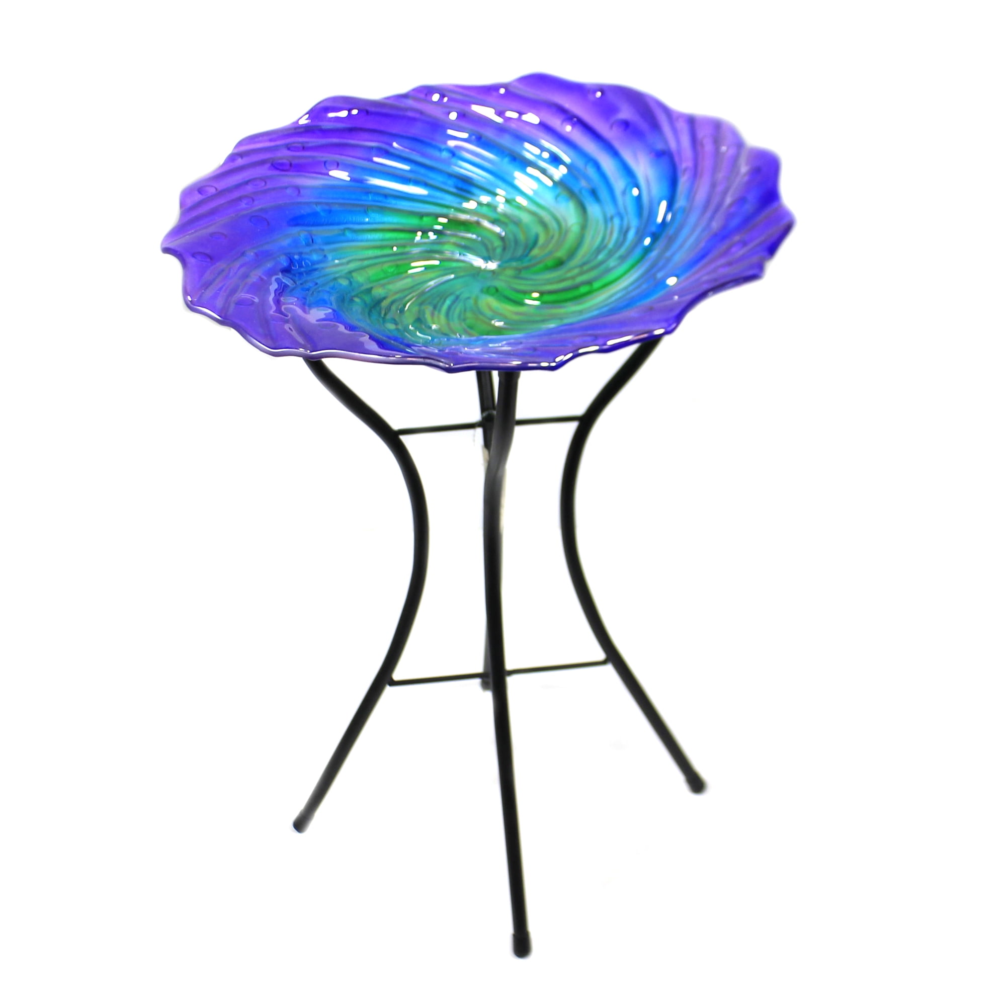 Purple Regal Art & Gift 12757 18 Birdbath with Stand-Ripple Garden Décor 