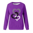 thumbnail image 3 of Craaazy Valentine Long Sleeve Tops for Women Love Heart Graphic Round Neck Shirt Gifts, 3 of 4