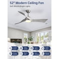 thumbnail image 6 of Sofucor 52" Brushed Nickel Ceiling Fan with LED Light and Remote Control, 6 of 7