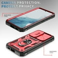 thumbnail image 6 of ELEHOLD Rugged Case for Samsung Galaxy S23 Plus,Heavy Duty Hybrid Camera Lens Protection 360° Rotation Ring Holder Kickstand Function Anti-Slip Shockproof Armor Case for S23+,Red+Black, 6 of 9
