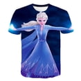 thumbnail image 1 of 2-14 años niña Frozen Anna Elsa dulce camisetas niñas ropa Disney dibujos animados camiseta niños verano manga corta cumpleaños regalos 6T Gao Jinjia LED, 1 of 2