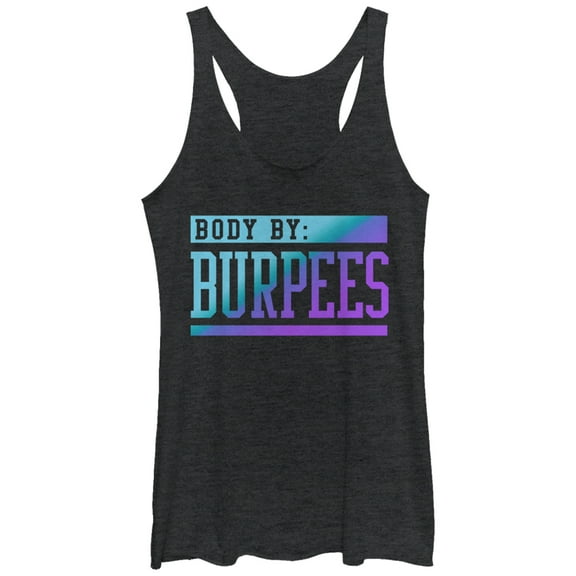 Women's CHIN UP Body By Burpees  Racerback Tank Top Black Heather X Large