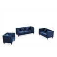thumbnail image 2 of Uspridefurniture Fancher Kittleson Velvet Classic 3Pcs Living Room Set,Blue, 2 of 5