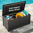 thumbnail image 4 of Bifanuo 130 Gallon Deck Box Lockable Resin Outdoor Storage Box Waterproof Outdoor Container for Patio Furniture Cushions, Pillow,Black, 4 of 8