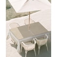 thumbnail image 2 of 60x120 Inch Outdoor Tablecloth with Umbrella Hole Zipper Rectangle White Striped Grid Rectangular Tablecloths Waterproof Modern Simple Vertical Stripes Beige Patio Table Cloth Cover for Picnic, 2 of 8