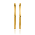 thumbnail image 3 of 14K Solid Yellow Gold 3mm Tube Round Large Hoop Earrings, 3 of 10