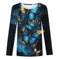 thumbnail image 3 of Spring Fashion for Women 2025, Long Sleeve Shirts, Ladies Tops and Blouses Tunic Tops for Women Loose Dressy Crewneck Shirts Graphic Tees, 3 of 5