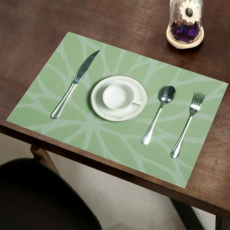 

Cuoff Placemats for Dining Table Washable Placemat Set Of 6 Heat Resistant Woven Vinyl Non-Slip Kitchen Table Mats Wipe Clean
