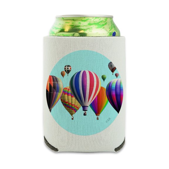 Hot Air Balloons Lined Up Can Cooler - Drink Sleeve Hugger Collapsible Insulator - Beverage Insulated Holder
