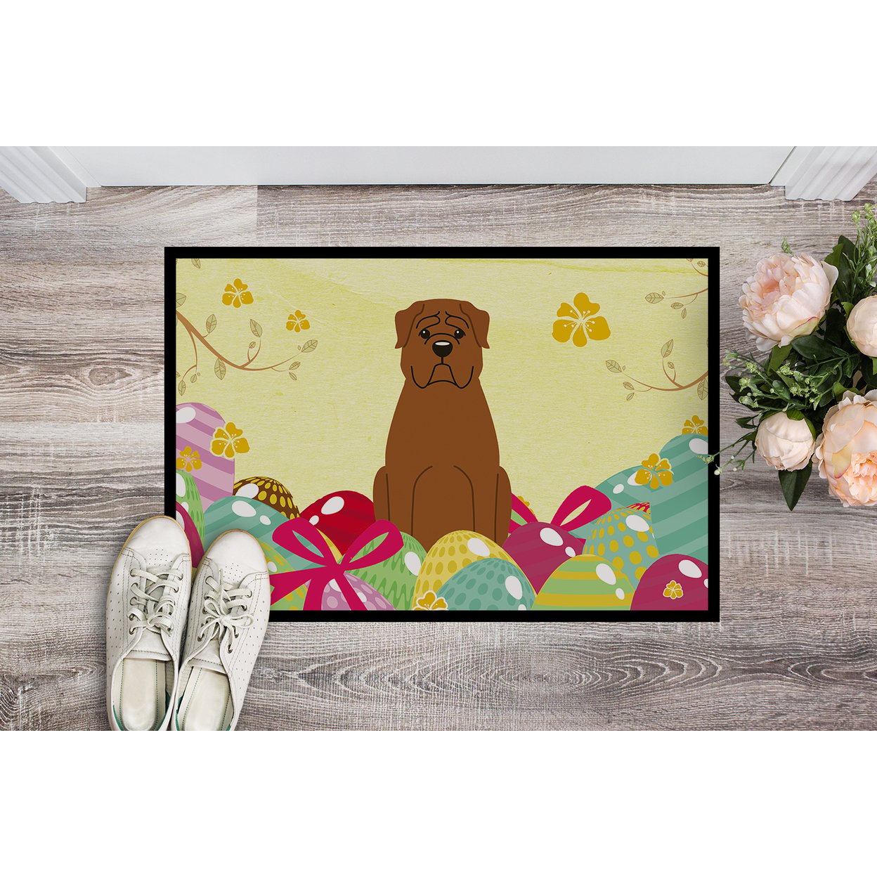 thumbnail image 2 of Carolines Treasures BB6073MAT 18 x 27 in. Easter Eggs Dogue de Bourdeaux Indoor or Outdoor Mat, 2 of 2