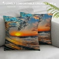 thumbnail image 3 of Orinice Sunset Ocean Mountain Graphic Decorative Cushion Throw Pillow Cover 22x22in, 3 of 5