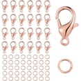 thumbnail image 1 of GHSDFBB 250PCS Lobster Claw Clasps with Open Jump Rings Set, Jewelry Clasp Jewelry Bracelet Connectors Necklace Clasp Bracelet Clasp Jump Rings for Jewelry Making(Rose Gold), 1 of 7
