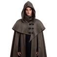 thumbnail image 2 of AnuYalue Medieval Renaissance Gothic Vintage Cloak with Hood Hooded Cowl Priest Monk Cosplay Costume, 2 of 9