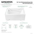 thumbnail image 5 of Aqua Eden VTAM5432L22D 54-Inch Acrylic Rectangular 3-Wall Alcove Tub, Left Hand Drain and Anti-Skid Surface in Glossy White, 5 of 9