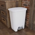 thumbnail image 4 of 20 Gallon - 80 quarts Plastic Step-On Trash Can with Foot Pedal and Lid - White Rectangular Kitchen Garbage Bin, 4 of 5