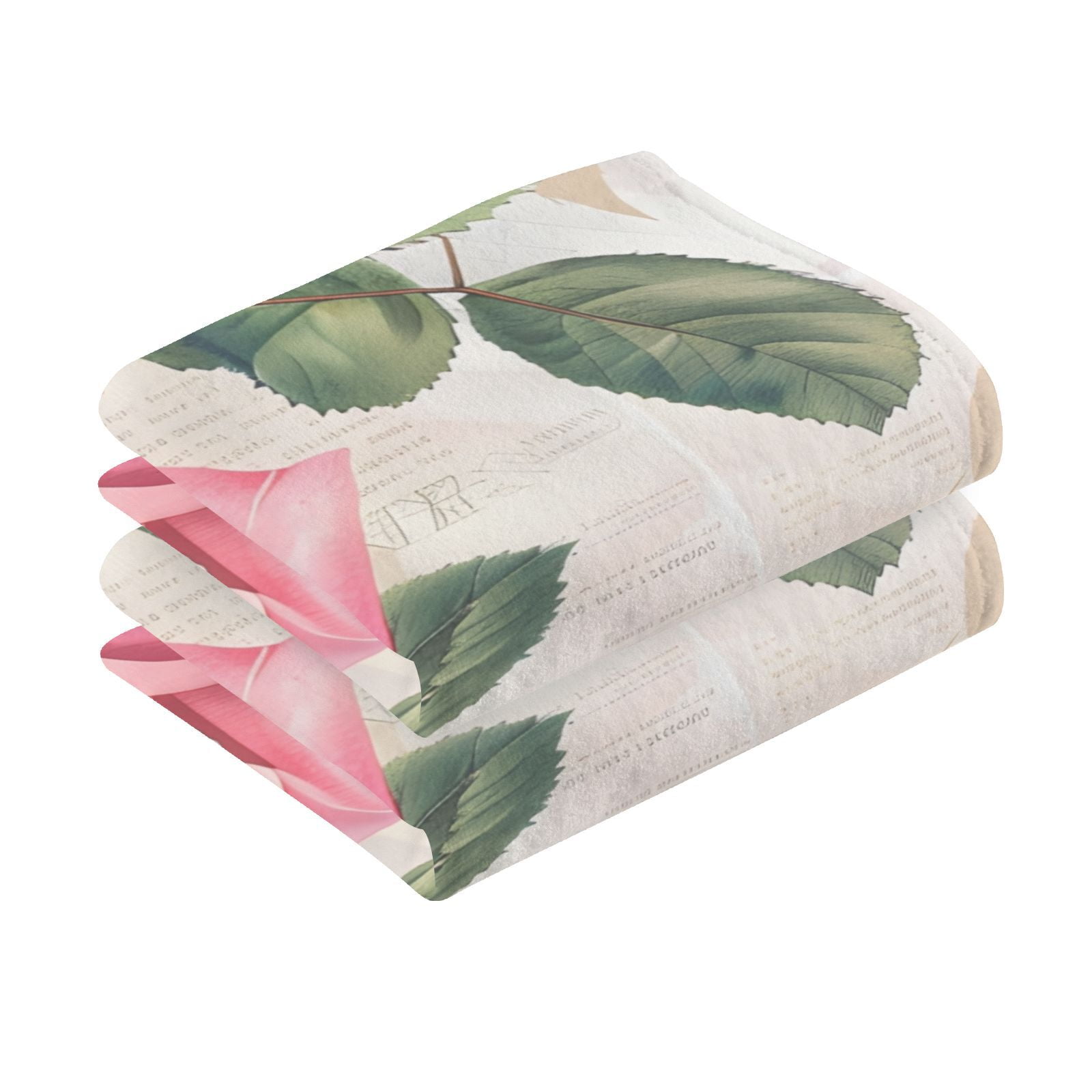 Pink Beautiful Rose Hand Towels Cotton Bath Towels Large Face Towels Absorbent for Bathroom 2 Packs