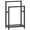 Black, variant on Freestanding Bamboo Towel Rack with Storage Shelf, 2 Tier Quilt Display Stand for Bathroom, Bedroom and Living Room, Natural Wood Finish