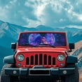 thumbnail image 3 of Yuyamidu Horse Windshield Sunshade for Jeep Wrangler, Foldable Sun Visor Windshield Shade Blocks UV Rays, Purple Rose Shade Heat Shield Compatible with Jeep Wrangler TJ JK JL 2/4 Door, 3 of 7