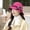 Hot Pink, variant on Elegant Blend Skull Cap Bucket Hat for Women Wide Curved Brim with Decorative Details Dress Cap for Winter Outings Garden Parties Museum Visits and Afternoon Teas