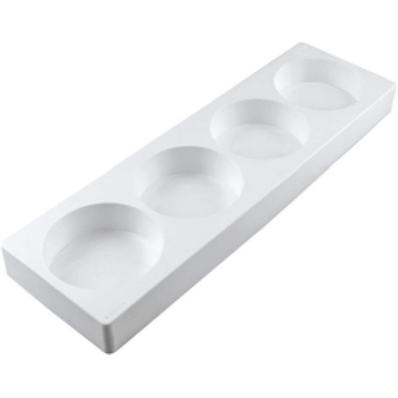 Silikomart "Multiflex190" Silicone Cylinder Mold with 4 Cavities, Each 3.54" Diameter x 1.18" High