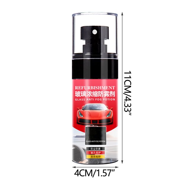 Anti-Fog Spray 2.03 fl oz Windshield & Rearview Mirror Cleaner Long-Lasting Anti Condensation Solution for Car Glass Helmet Goggles Bathroom Mirror(2PC)