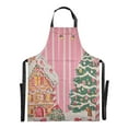 thumbnail image 6 of Yayeee Chief Kitchen Apron with Pockets for Cooking Water Resistant Unisex Adjustable Neck Strap, Brown Gingerbread House, 6 of 7