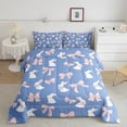 thumbnail image 2 of Erosebridal Ensembles de Literie Lapin Mignon Simple avec Couette, Insert de Couette Nœud Papillon Rose, Bleu, Réversible 2 Pcs, Réversible, 2 of 7