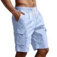 thumbnail image 2 of LWavelet Cargo Athletic Shorts Men Drawstring Elastic Waist Hiking Shorts Outdoor Classic Tactical Shorts with Multi Pockets, 2 of 6