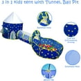 thumbnail image 5 of Wilwolfer Spaceship 3pc Toddler Pop up Kids Play Tent with Tunnel and Ball Pit for 3/6 Years Kids Boys Babys Indoor, 5 of 7
