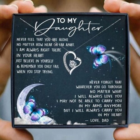 To My Daughter Necklace Father to Daughter Birthday Graduation Gift from Dad